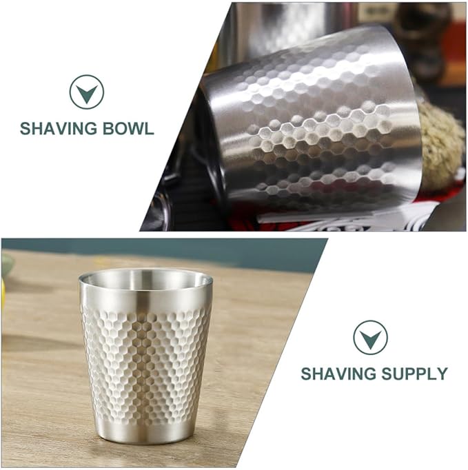 304 Stainless Steel Shaving Soap Bowl for Men Foaming Shaving Cream Mixing Cup Silver Razor Bubble Bowl Suitable for Grooming
