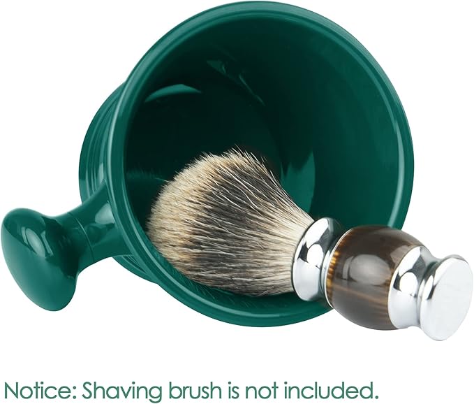 Linkidea Acrylic Shaving Mug with Knob Handle, Deep Size Wet Shaving Cup, Razor Shave Soap and Cream Bowl for Men, Green