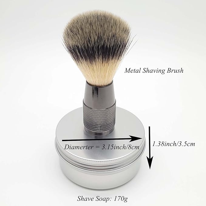 Adjustable Safety Razor Shaving Kit 4PCS | Double Edge Razor | Synthetic Shaving Brush | Stainless Steel Shaving Soap Bowl | Shave Soap | Include 5pcs Razor Blades.