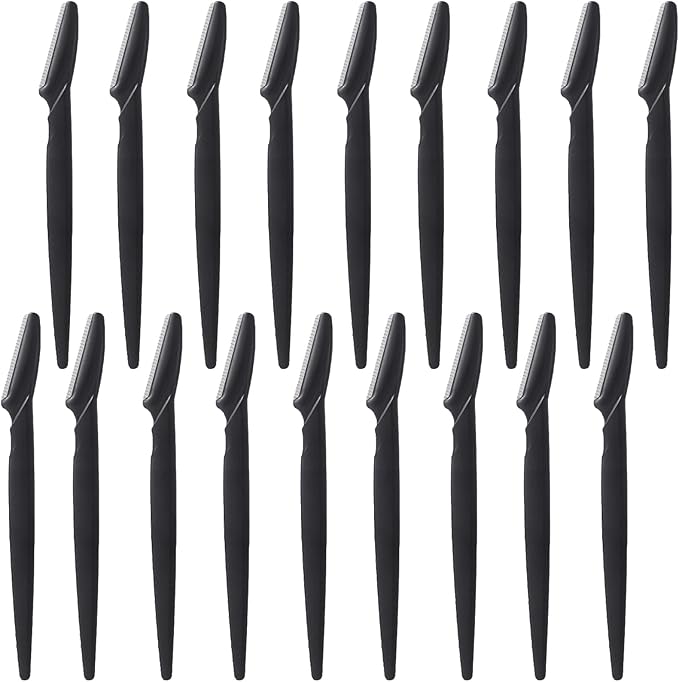 18Pcs Black Eyebrow Razor Multipurpose Exfoliating Dermaplaning Tool Trimming and Shaving Grooming Face Razor and Eyebrow Shaper for Women