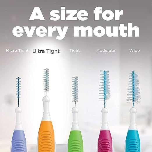 GUM Proxabrush Go-Betweens - Ultra Tight- Interdental Brushes - Soft Bristled Dental Picks for Plaque Removal Health - Safe for Braces & Dental Devices, 10 Count(Pack of 6)