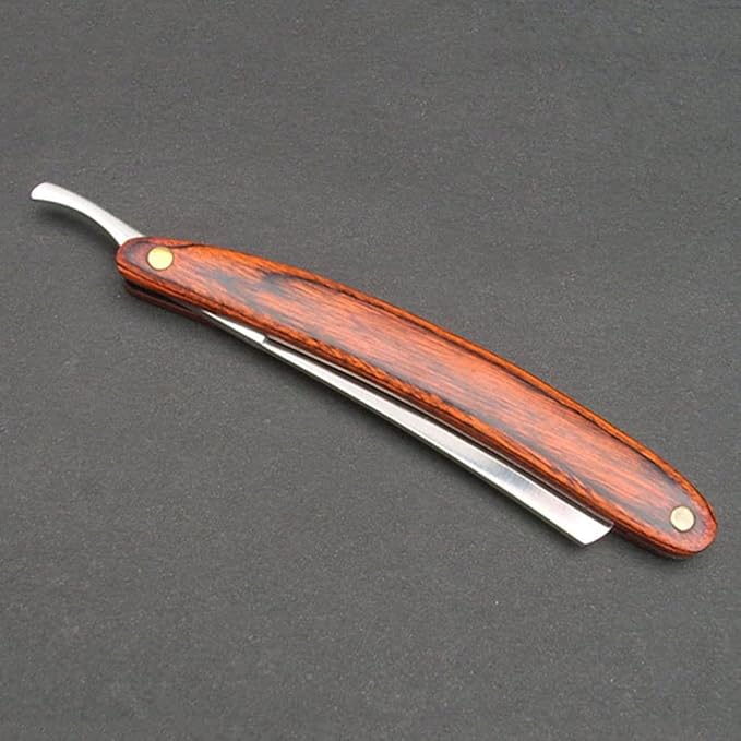 Beaupretty 2Pcs Straight Razor: Professional Barber Razor with Wooden Handle - Old Fashion Beard Trimming Cutter for Home Salon
