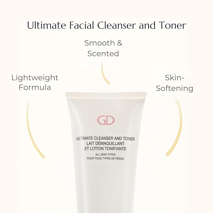 GA-DE Ultimate Facial Cleanser and Toner - All Skin Types - Face Wash and Makeup Remover - Formulated with Aloe Vera, French Rose, and Vitamin E - 6.7 oz