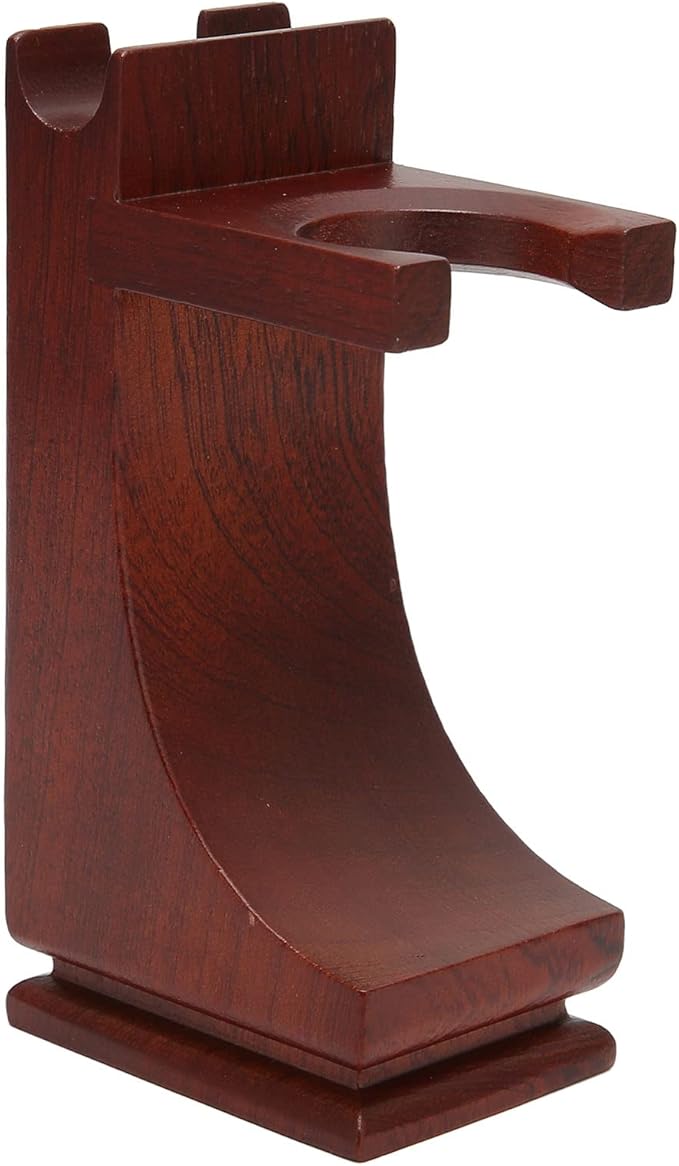 Fydun and Brush Stand, Solid Wood Beard Holder Knife High Stand, Wooden S Drip & Stands Quality Shaving Non Slip Storage Rack Male Barber Tools Shave with Weighted Bottom for