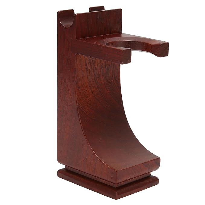 Wood Shave Stand razor and brush stand Strong Practicality Anti Slip Base Shave Stand Strong Stable To Use Wine Red for Bathroom Belleza