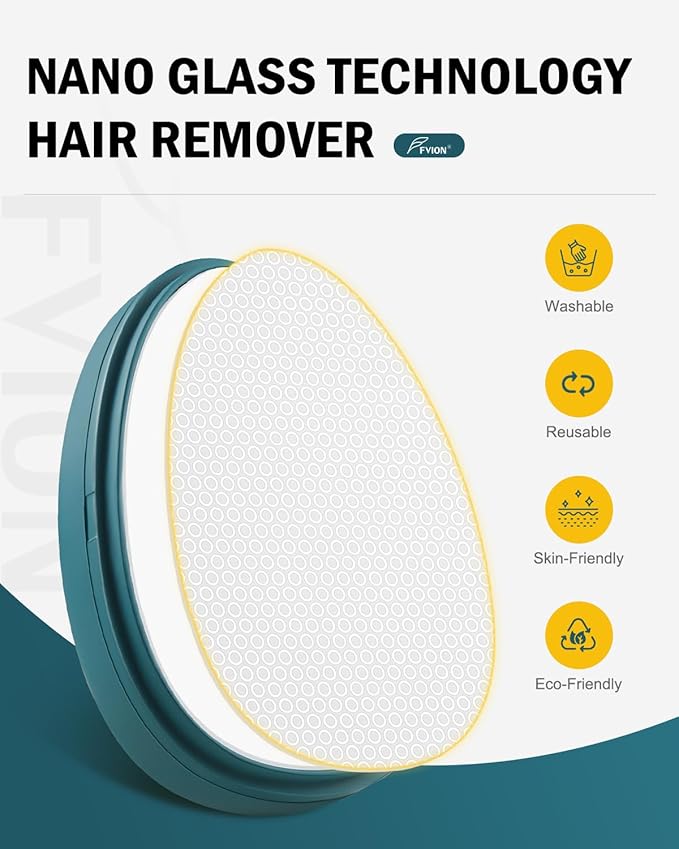 FVION Painless Glass Hair Eraser, Innovative Fine Grit Crystal Body Shaver for Smooth Skin, Effortless Hair Removal Tool (Green)