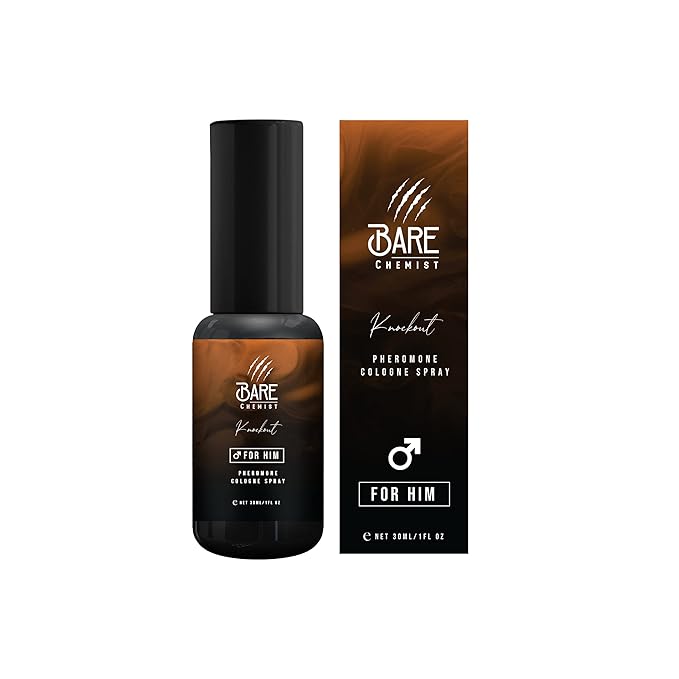Knockout Pheromone Cologne for Him - [Attraction Formula] Pheromone Cologne for Men 1oz. - Wood, Citrus, Spice