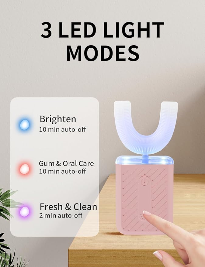 U-Shaped Electric Toothbrush for Adults, Electric Toothbrush with IPX7 Waterproof