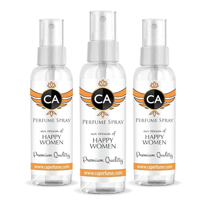 CA Perfume Eco Refill Impression of Happy Women For Women EDP Perfume Concentrated Long Lasting Eau de Parfum Spray Refillable Atomizer Bottle 2 Fl Oz/60ml-X3
