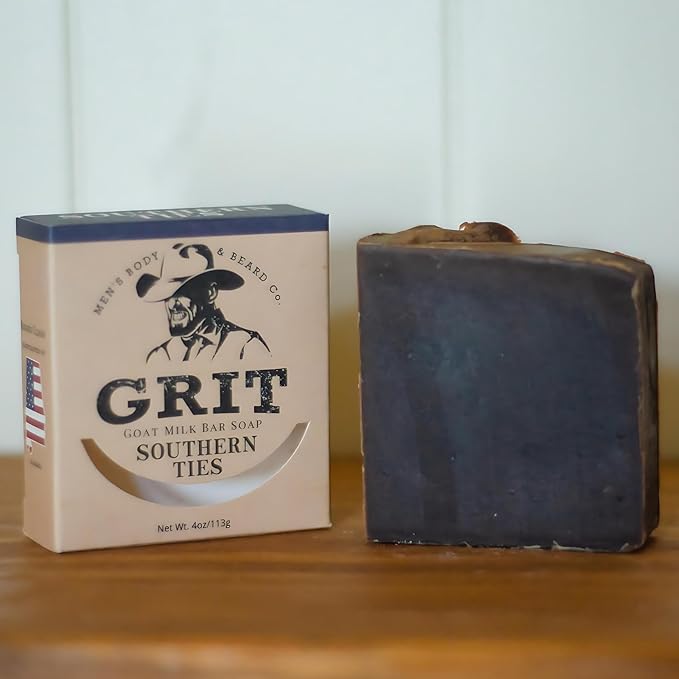 GRIT Goat Milk Soap Bar Southern Ties | Dye-Free Soap Bar | Enriched with Nourishing Goat Milk | 4 oz