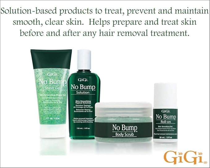 GIGI No Bump Solution - Ingrown Hair Treatment & Skin Smoothing for After Shave Waxing, Prevents Razor Bumps & Post-Waxing Irritation, 8 fl oz