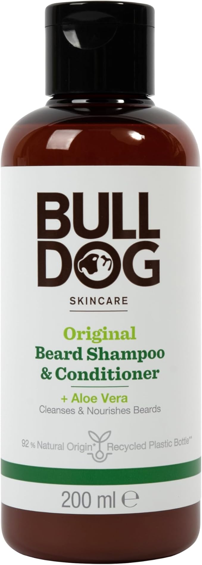BULLDOG Skincare Original Beard Shampoo & Conditioner, Men's Grooming, Beard Moisturiser for Softer, Supple Beards, 200ml