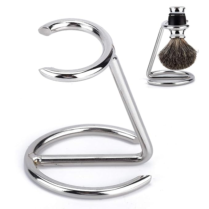 Shaving Brush Holder,Razor Brush Stand Men Shaving Brush Stainless Steel Stand Razor Holder for Salon Home Travel Use