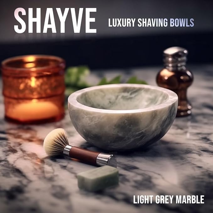 ShayVe Shaving Bowl for Shaving Soap & Cream — Granite Shave Bowl For Shaving Soap & Cream — Exquisite Heat Insulated Wet Shaving Kit Addition (Black)