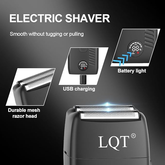 Valentines Day Gifts for Him Hair Clippers for Men with LED Display, 4-Piece Premium Grooming Kit with Magnetic 3D Rotary Shaver, Foil Shaver & Compact Nose Trimmer, Complete Cordless Set for Home Use