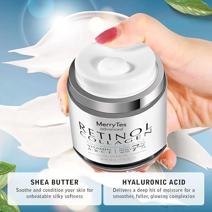 Retinol Collagen Cream for Wrinkles: Face, Neck | Collagen Cream for Tightening Skin | Anti Aging Facial Moisturizer Day and Night for Women and Men | 1.7 Fl OZ