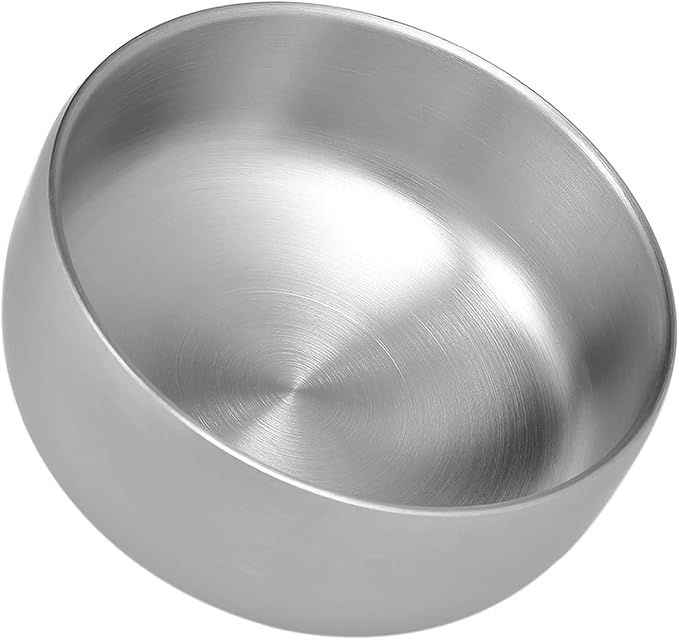 Yinhing Stainless Steel Shaving Bowl, Shave Cream Soap Brush Holder for Beard Cleaning, Smooth Surface with Cover, Lightweight Durable Shaving Mug for Men