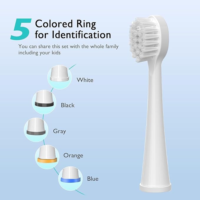 Replacement Brush Heads for Waterpick Sonic Fusion 2.0 Flossing Toothbrush with Cover, Compact, 5 Count White, Soft Bristles, Compact Size