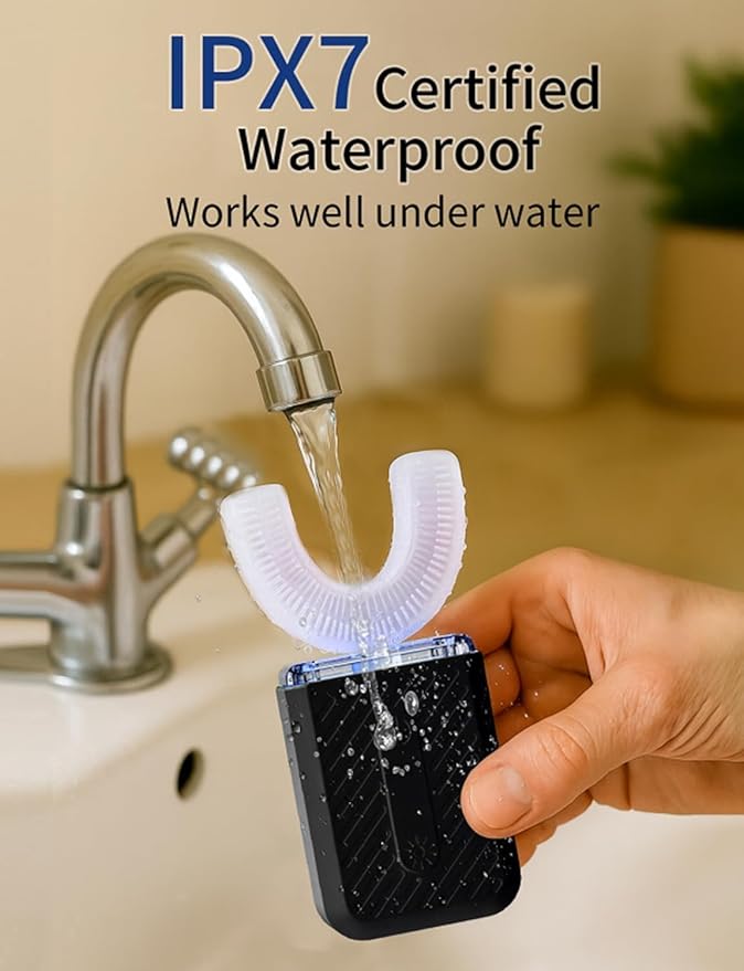 U-Shaped Electric Toothbrush for Adults, Toothbrush with IPX7 Waterproof, Adult Electric Toothbrush with 4 Clean Modes