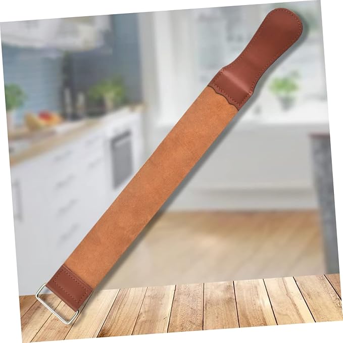 Double-Sided Razor Strop Tool for Shaver Sharpening Convenient Hair Removal Accessory for Home Use Sturdy Leather Strap Clip