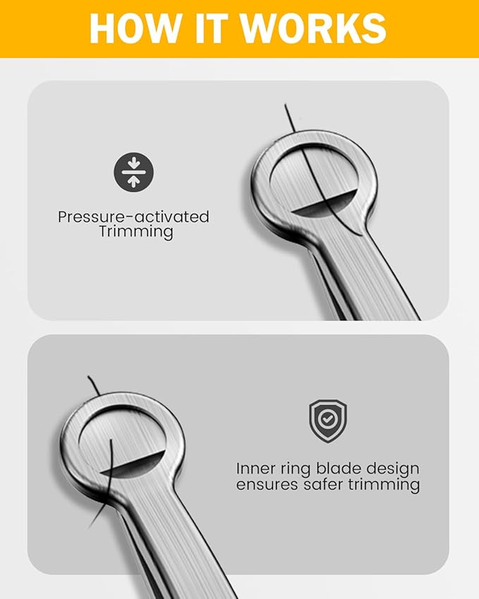 BEZOX Nose Hair Trimmer for Men & Women – Stainless Steel Nasal Hair Cutter & Round-Tip Safe Manual Body Trimmers for Men, Portable Facial Hair Remover - Silver