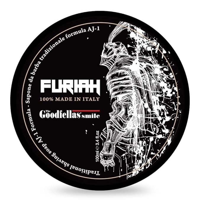 The Goodfellas’ Smile FURIAH (Leather & Wood) Italian Shaving Soap – Premium Tallow-Based Wet Shaving Soap for Razor Glide, Brush Lather & Bold Scented Grooming