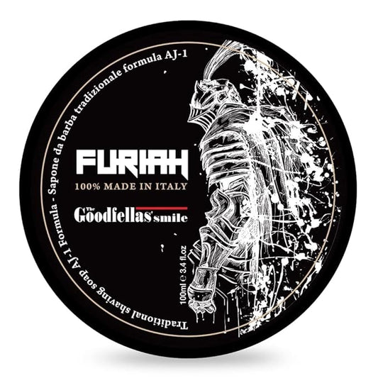 The Goodfellas’ Smile FURIAH (Leather & Wood) Italian Shaving Soap – Premium Tallow-Based Wet Shaving Soap for Razor Glide, Brush Lather & Bold Scented Grooming