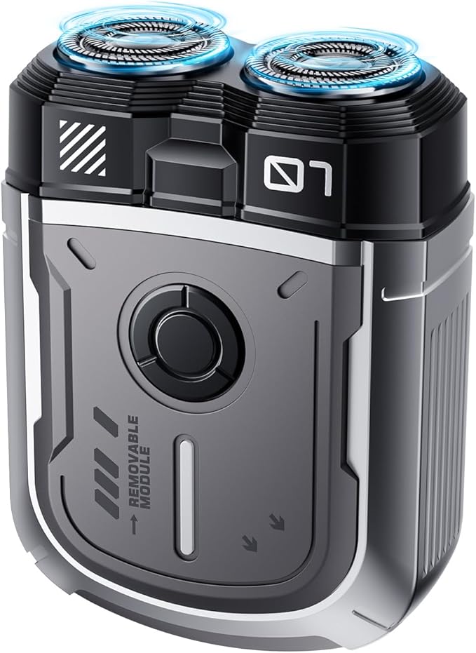 Electric Shavers for Men,Mini Electric Razor,Electric Shavers for Men Face,USB Rechargeable Portable Travel Shaver,Double-Ring Magnetic Cutter,IPX7 Waterproof,Cordless Compact Shaver