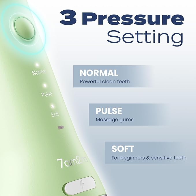 7AM2M Portable Water Flosser Cordless, Dental Water Flosser for Travel and Home Use (Light Green)