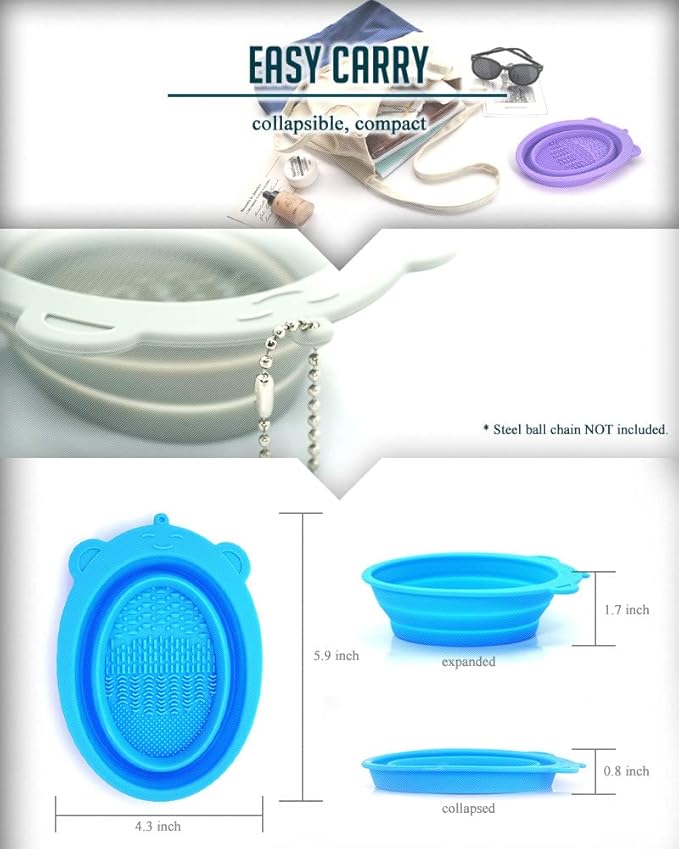 Collapsible Shaving Bowl - Silicone Rubber Multi Purpose Portable Bowl - Pocket Size, Easy to Carry, Durable, Flexible