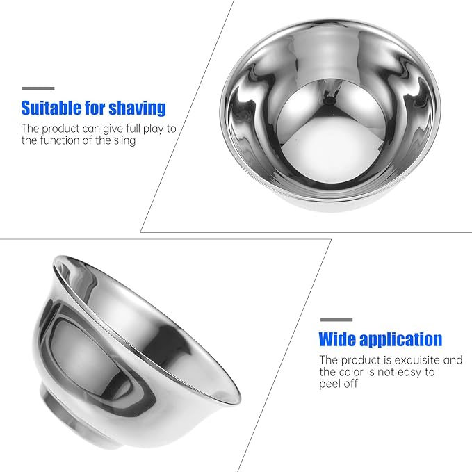 TEHAUX Stainless Steel Shaving Soap Bowl Foaming Cup Barber Shaving Soap Cup for Men Sturdy Lather Bowl Suitable for Home and Professional Use Random Style