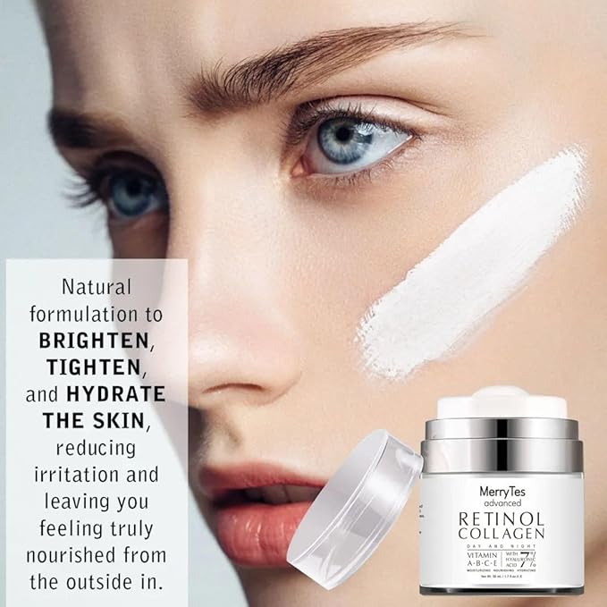 Retinol Collagen Cream for Wrinkles: Face, Neck | Collagen Cream for Tightening Skin | Anti Aging Facial Moisturizer Day and Night for Women and Men | 1.7 Fl OZ