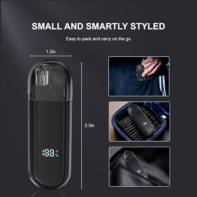 2025 Professional Ear and Nose Hair Trimmer for Men & Women - Painless Quiet Electric Trimmer, IPX7 Waterproof, USB Rechargeable, Easy to Clean Dual Edge Blades, Travel-Friendly