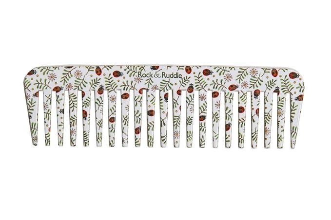 Rock & Ruddle Wide Tooth Comb. Perfect for Detangling Wet Hair and Applying Hair Color. Ladybirds Design