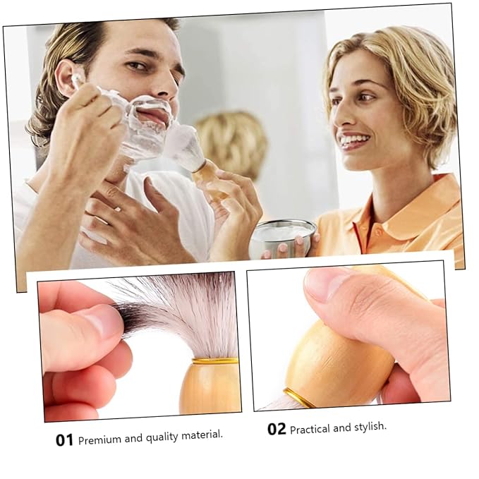 1Pc Wooden Handle Mustache Shaving Brush for Men Portable Beard Present for Father Day Valentine Day and Birthdays Suitable for All Beard
