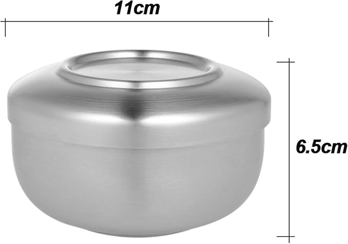 Yinhing Stainless Steel Shaving Bowl, Shave Cream Soap Brush Holder for Beard Cleaning, Smooth Surface with Cover, Lightweight Durable Shaving Mug for Men