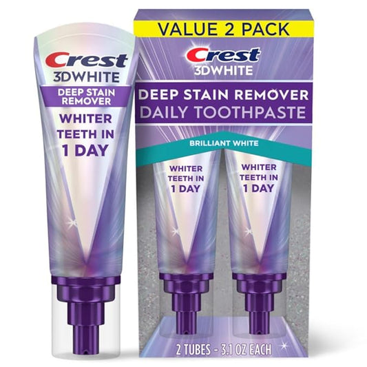 Crest 3DWhite Brilliance Deep Stain Remover Brilliant White Toothpaste - 3.1oz/2pk