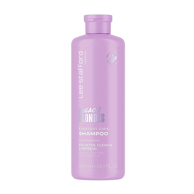 Lee Stafford Daily Blonde Shampoo | Bleach Blondes Everyday Care Cleanser - Best to Neutralizes Yellow Tones, Brightens & Refreshes for a Lighter Blonde, Hydrate Dry, Damaged Hair, 16.7 Fl Oz