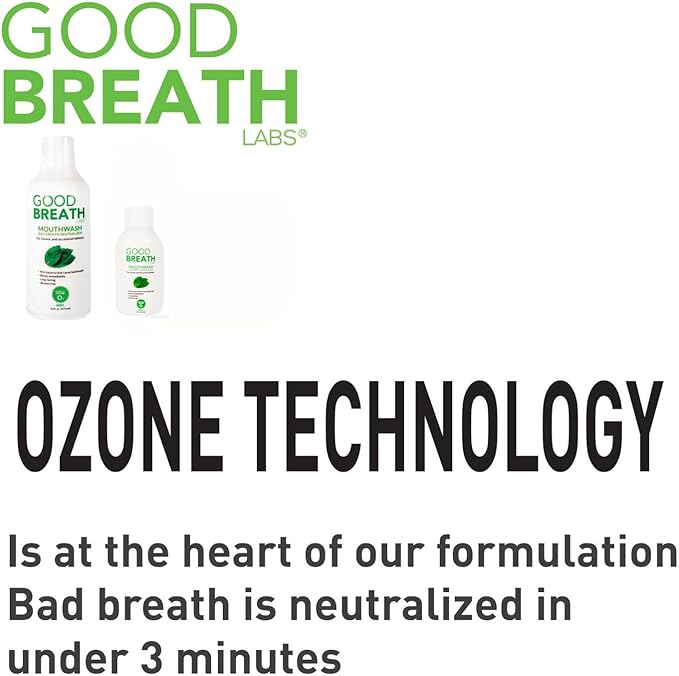 Goodbreath Mouthwash - Mint Mouth Rinse for Chronic Halitosis - New Ozone Technology Oral Rinse - Halitosis Treatment & Bad Breath Neutralizer - Mouthwash for Gum Diseases - Alcohol-Free | 3 Pack
