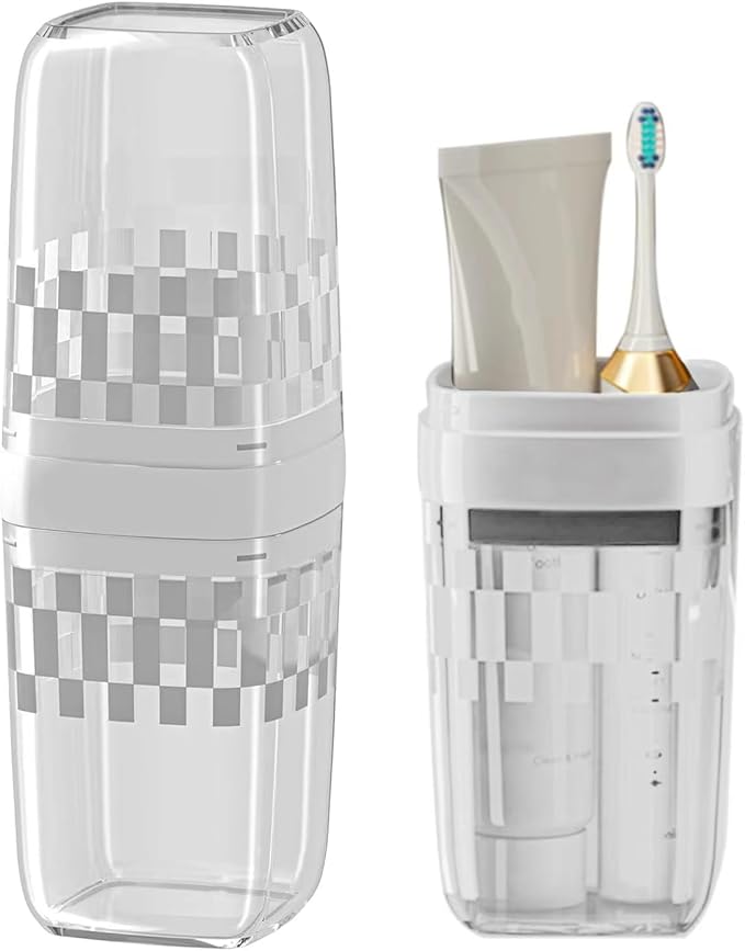 Toothbrush Holder Travel, Covered Toothbrush Case, Portable Travel Toothbrush Holder, Toothbrush Travel Case Carrier for Camping, Bathroom, School, Business Trips (Clear)