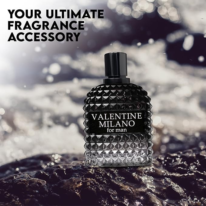 VALENTINE MILANO and AZURE NOIR INTENSE Cologne for Men Combo Pack Eau de Toilette Fragrance 3.4oz/100ml, Natural Spray, Long Lasting (2-Pack) Plus 2 Refillable 5ml Travel Spray