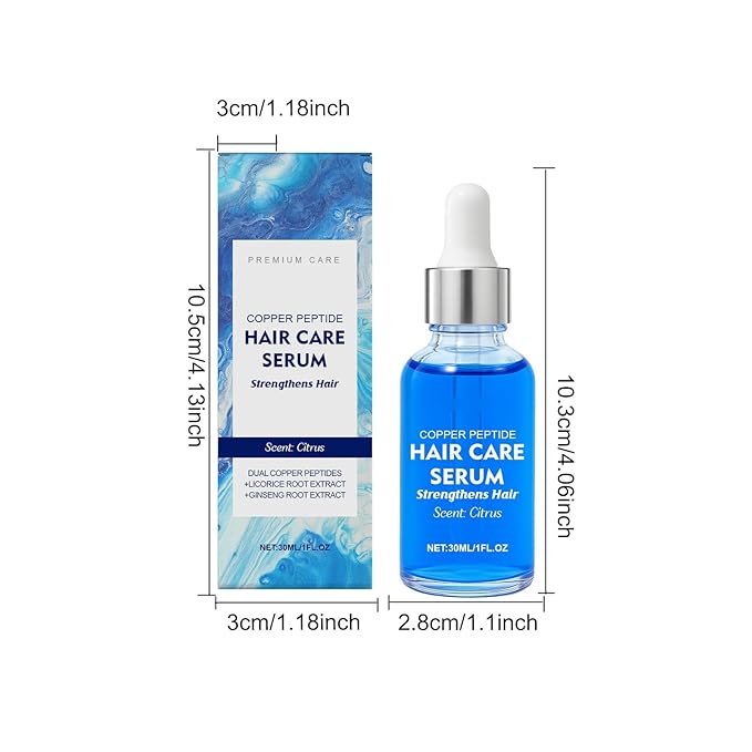30ml Copper Peptide Hair Serum for Thinning Hair – Biotin & Ginseng Root Extract to Support Scalp Health and Boost Volume