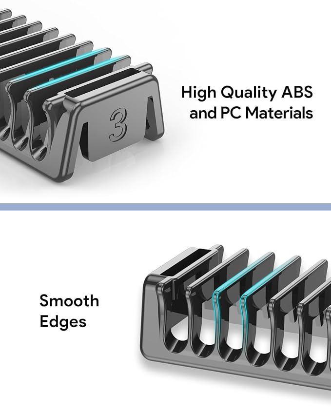 Guard Combs Kit 6PC with 0/3mm Body Comb, 1/2/3/5mm Bi-Directional Guide for O Blade QP2724 QP2834 QP2520/30 QP2620/30 and Pro Series, Electric Shaver Attachments Oblade Accessories
