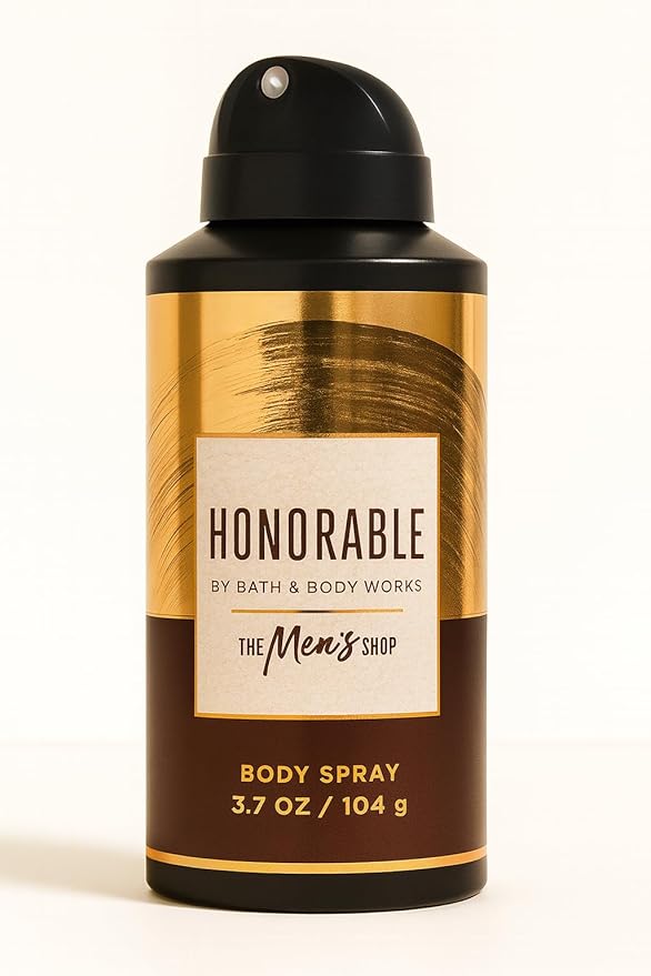Bath & Body Works Honorable Body Spray 3.7 fl oz – Leather, Crisp Pear & Warm Patchouli – All‑Over Men's Fragrance Mist
