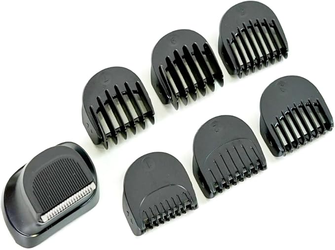 Beard Trimmer Replacement Head Compatible with Series 5，6 and 7 .1/2/3/5/7/9mm 6pcs Comb Trimming Attachment, for Electric Shavers 5018s5020s6075cc 7071cc7075cc7085cc7020s，5050cs6020s 6072cc