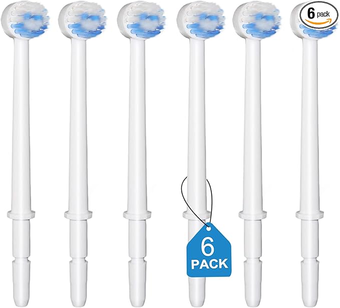 Replacement Tips for Waterpik Aquarius Water Flosser Waterpik Toothbrush Replacement Heads (6 Brush Head Tips)