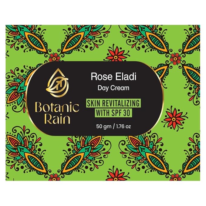 Natural Face Moisturizer With SPF 30 With Rose And Eladi, Organic Sunscreen For Face, Ayurveda Products For Crepey Skin Repair, 1.76 fl oz (Pack of 1)