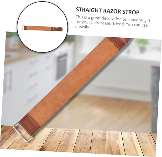 Straight Razor Strop Tool Dual Sided Artificial Leather Sharpening Strap for Home Use Manual Shaver Maintenance Father Day for Barbers and Shaving Enthusiasts