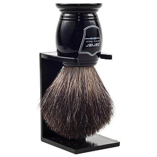 Parker Black Badger Shaving Brush 22mm Knot | Resin Handle for Grip & Balance | Builds Rich Lather with Soaps or Creams | Handcrafted by Master Brushmakers | Essential Wet Shaving Tool | Iconic Brand