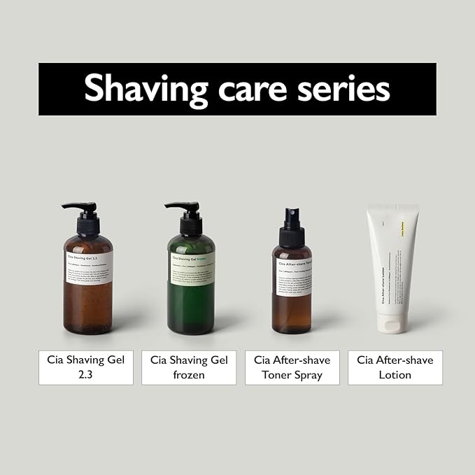 Cica Shaving Gel Frozen - Transparent Sensitive Skin Cooling Care designed to calm and refresh (8.45 Fl Oz)